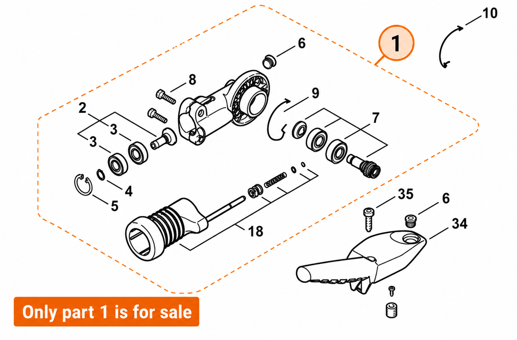 STIHL OEM Gearbox Housing Assembly 42436400535 for HL91 HL92 HL94 HLA135 HL-KM