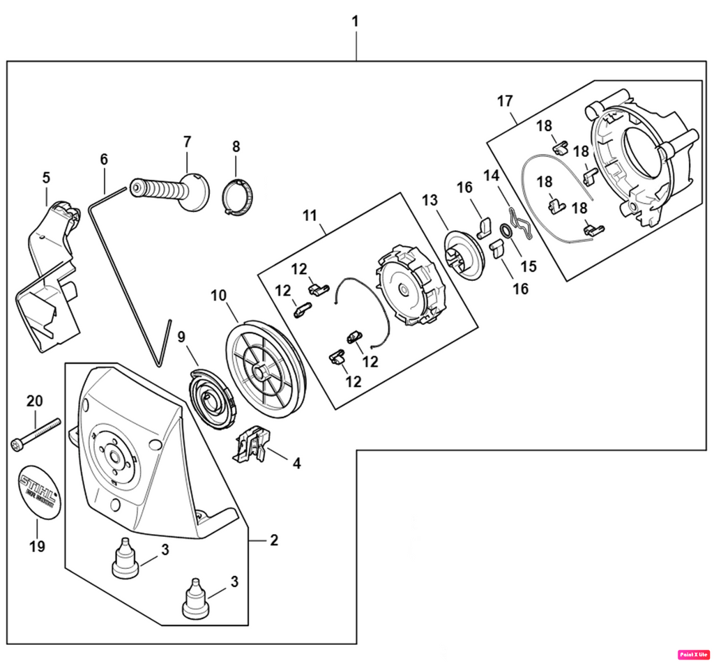 STIHL OEM Starter Assembly 42831904023 (42831904021) for BR800C-E