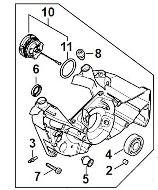 STIHL OEM Crankcase Fan Side 11470202601 for MS500i